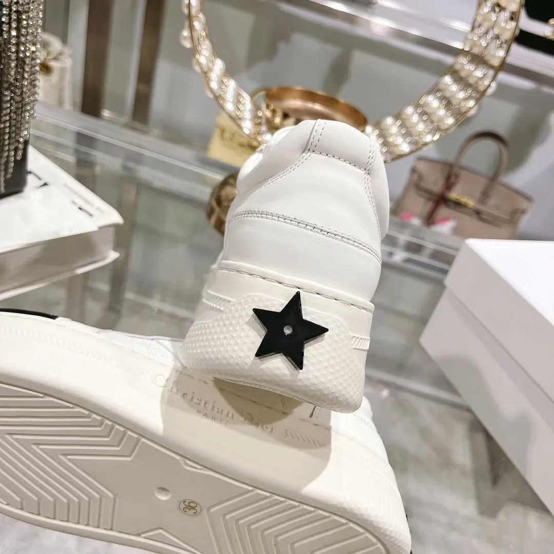 👟👟Ex-factory price 480👟👟 DIOR Dior's new thick-soled sports white shoes, made of first-layer cowhide, breathable mesh inside, sheepskin for foot pads, and lightweight outsole. Size: 35-40 (41 customized)